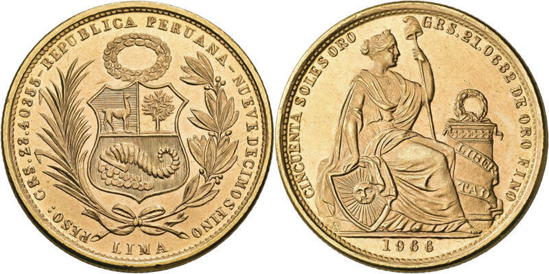 Per, 50 Soles 1966 FDC